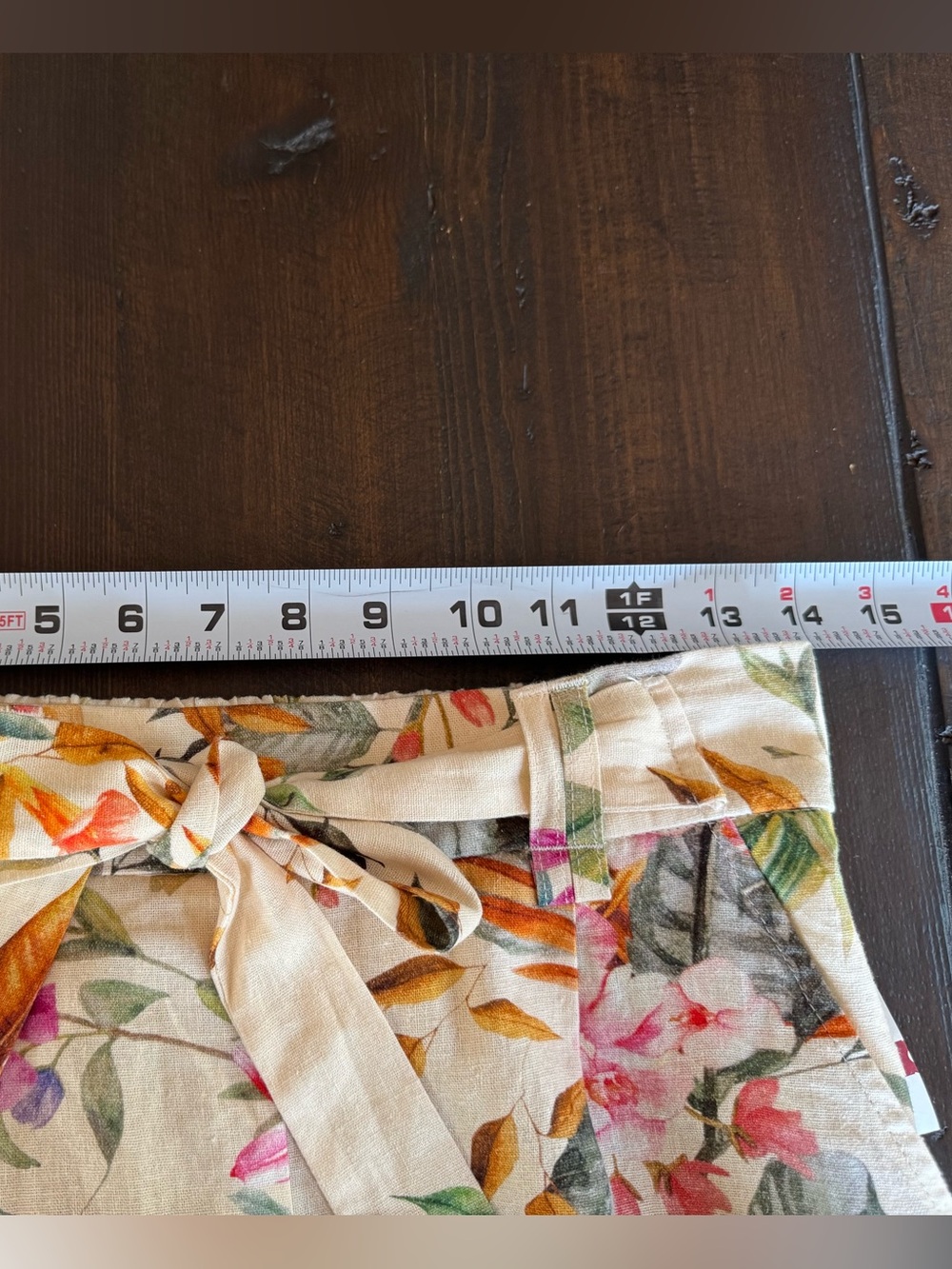 C&C California Shorts Womens 4 Linen Tie Waist Floral High Rise Flower NWT - Picture 10 of 12